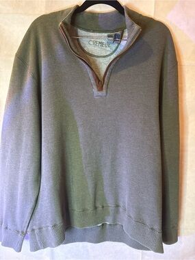 Daniel Cremieux Olive Green Half-Zip Pullover Sweater
